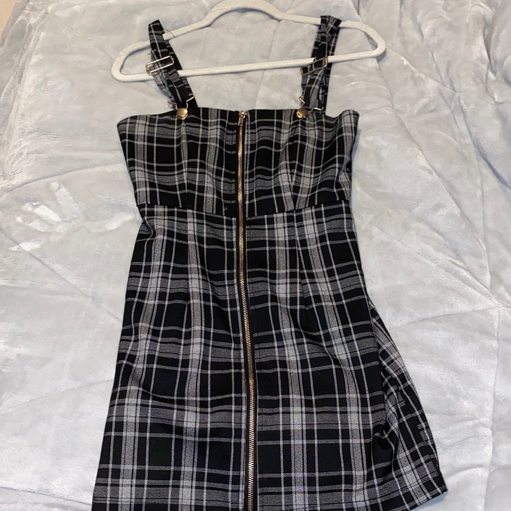 Forever 21 plaid overall dress